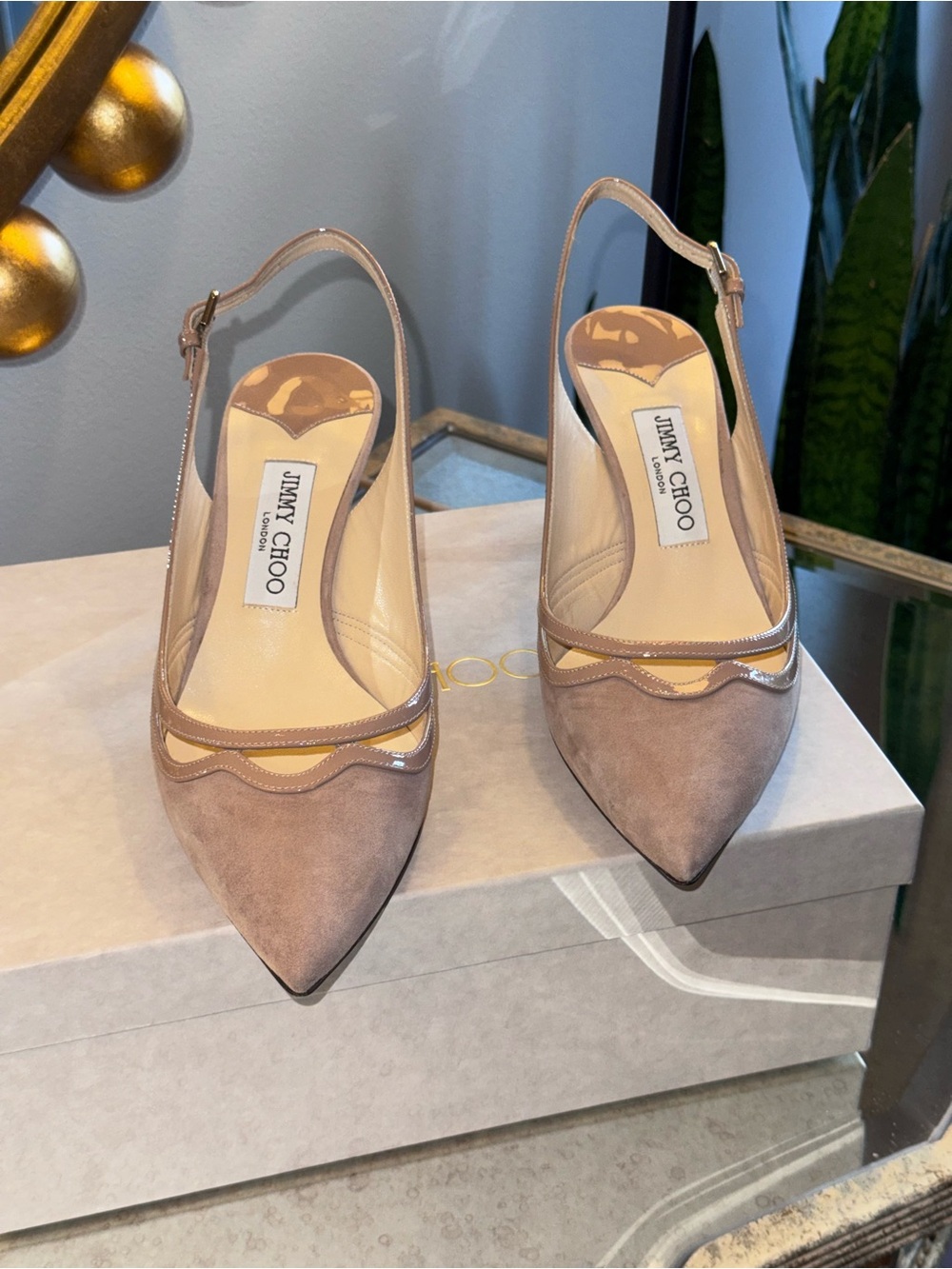 Jimmy Choo Harrison Ballet Pink Suede Pump